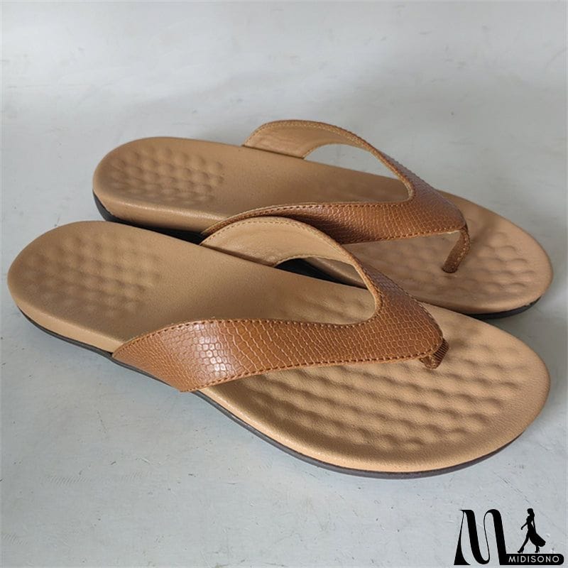 MidiSono - Summer Classic Super Soft Rubber Sole Beach Flip Flops for Lady