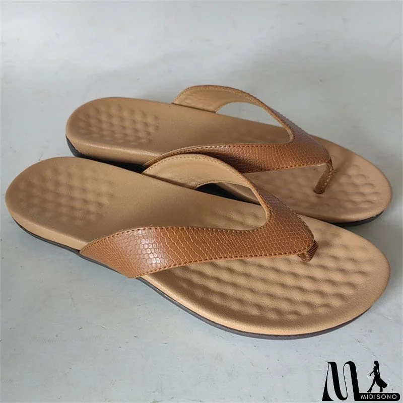 MidiSono - Summer Classic Super Soft Rubber Sole Beach Flip Flops for Lady