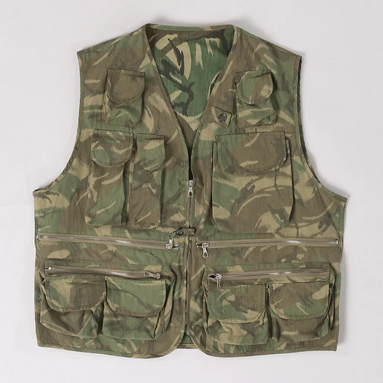 Vintage Camouflage Fishing Zip Vest