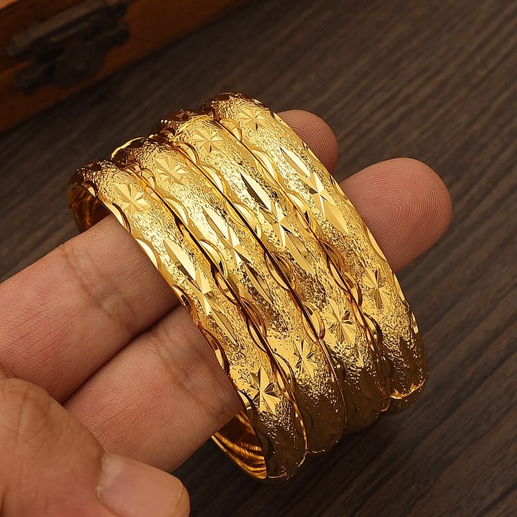 24k  Openable Gold Bangle for Women Gold Dubai Bridal Wedding Ethiopian Bracelet