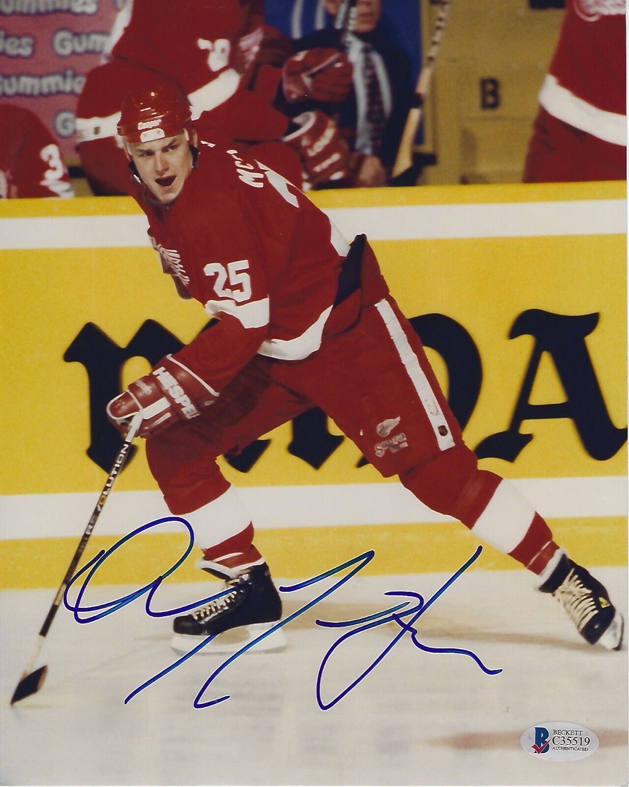 DARREN McCARTY Signed Detroit RED WINGS 8x10 Photo Poster painting w/ Beckett COA