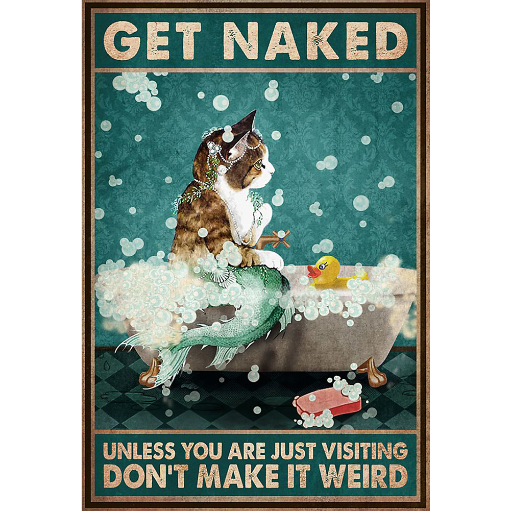 

Cat Bath - 11CT Stamped Cross Stitch - 40*56CM, 501 Original