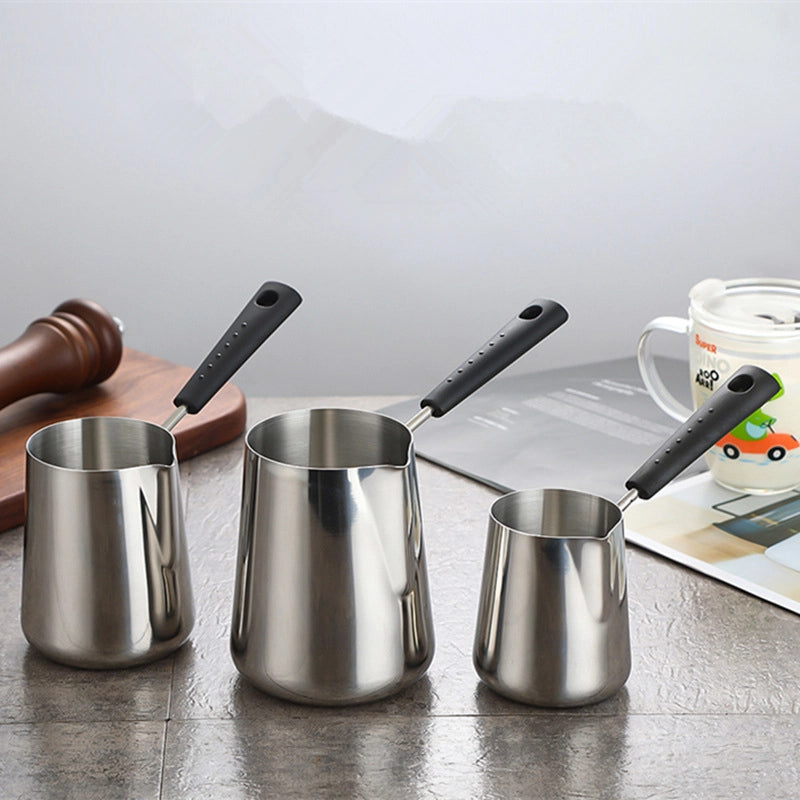 Fancy Milk Pot Stainless Steel Thickened Supplementary Food Pot Baby Boiling Mini Deep Pot Fuel Saving Small Frying Pot Mocha Pot