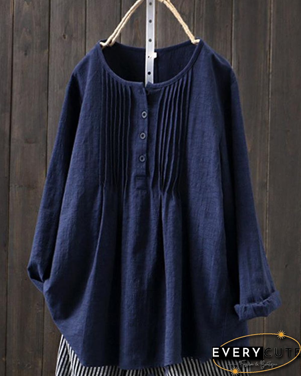 Pure Color All-match Linen Shirt
