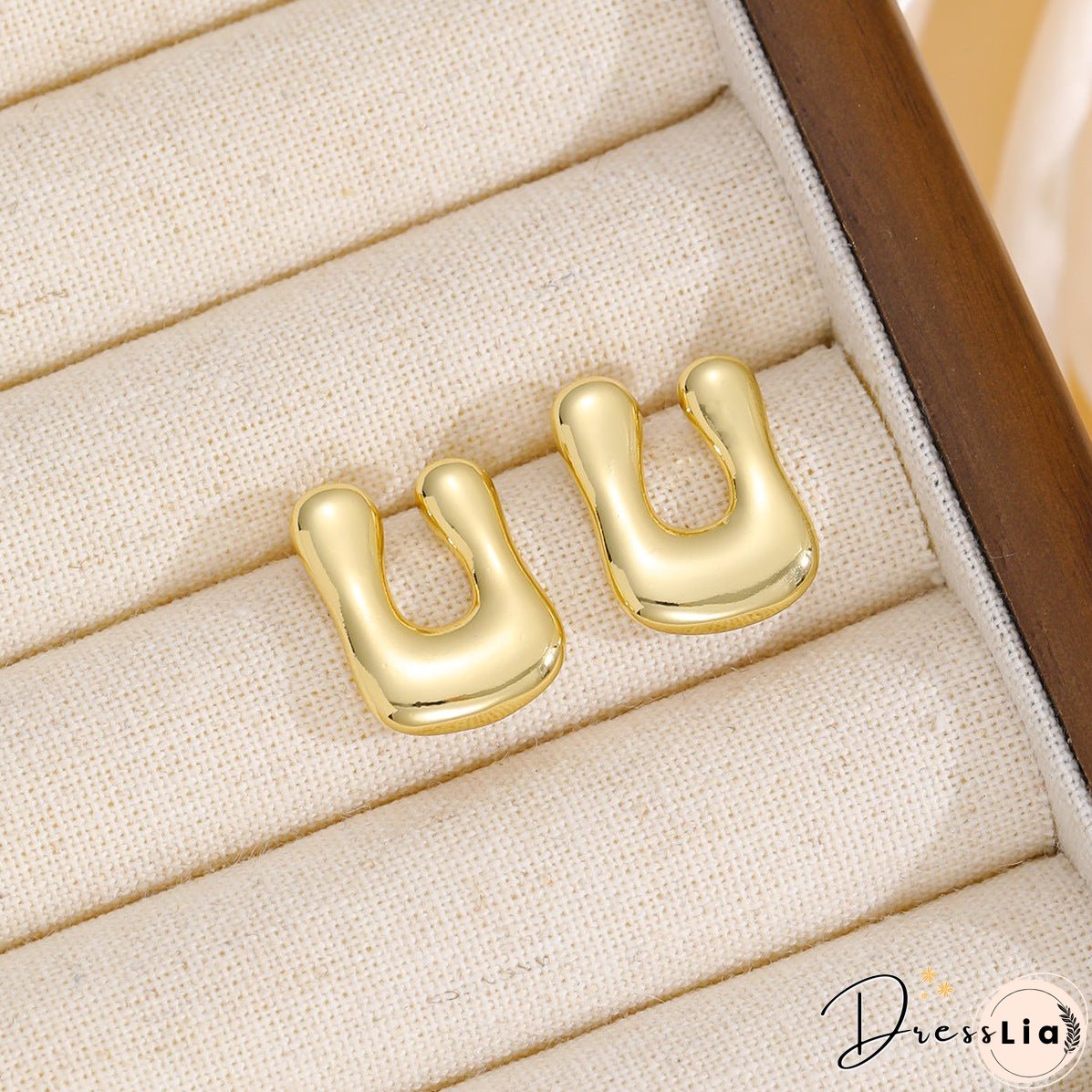 18K Gold-Plated Bubble Letter Stud Earrings