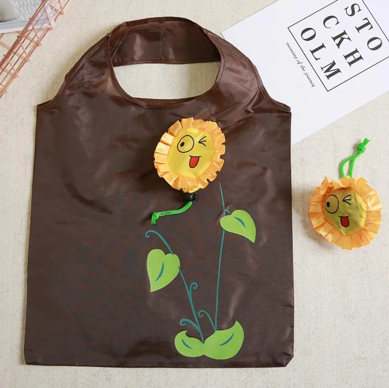 New Sun flower Creative environmental storage bag Handbag Foldable Shopping Bags Reusable Folding Grocery Nylon eco tote Bag