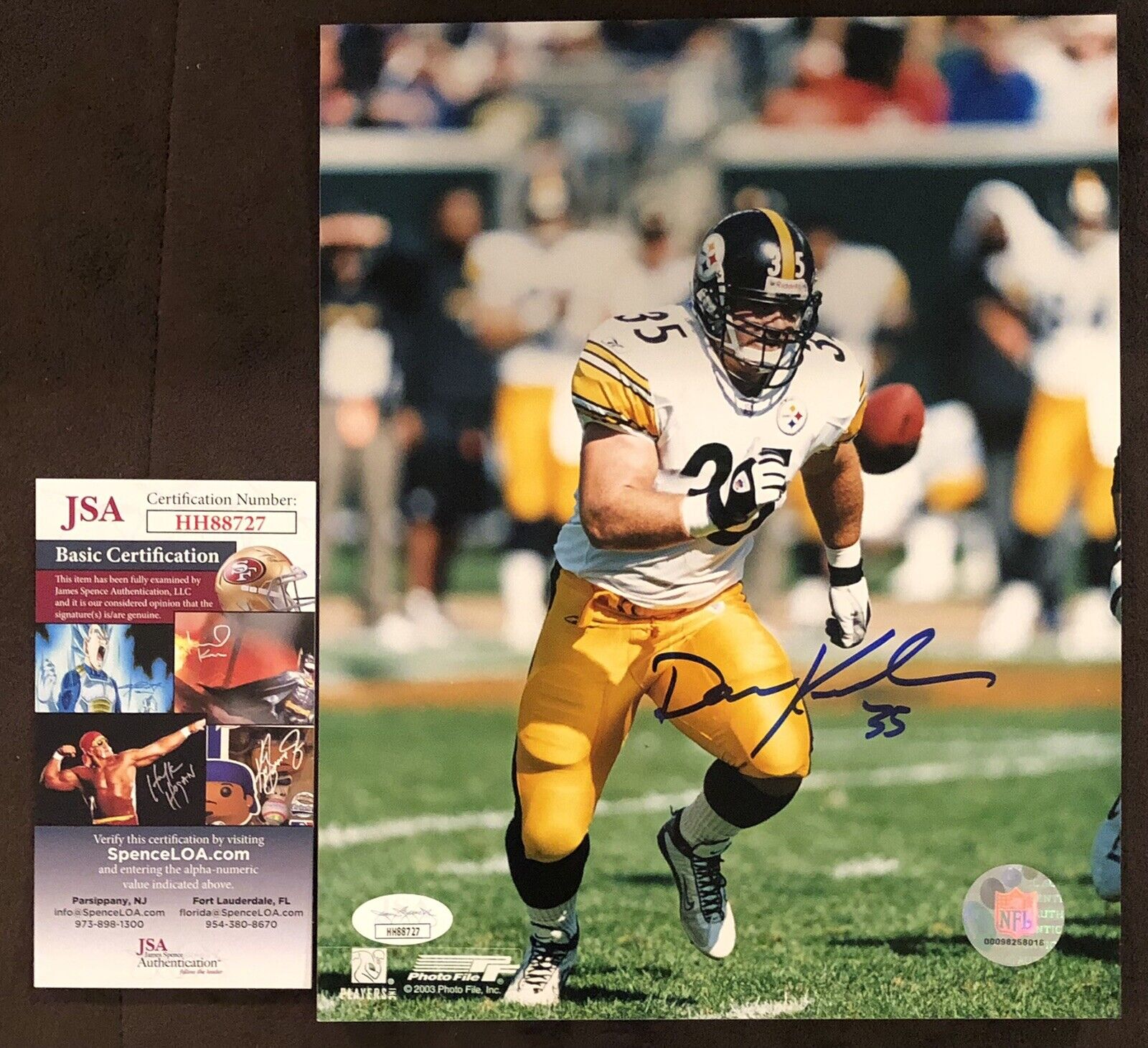 Dan Kreider Pittsburgh Steelers Autographed Signed 8X10 Photo Poster painting JSA Witness COA