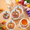 8pcs DIY Diamond Painting Coaster Kit With Holder - Pumpkin
