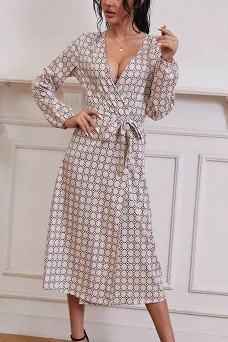 Printed Long Sleeve Dresses