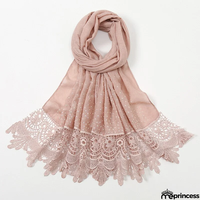 Women's Arabian Polyester Headwear Rhinestone Elegant Hijabs