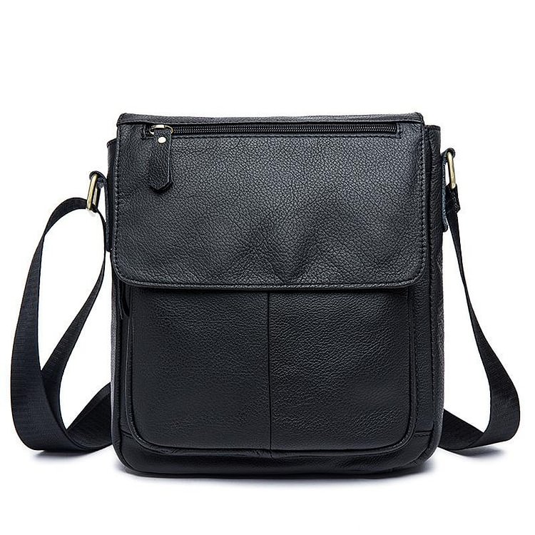 Men's Casual Vintage Style Leather Solid Color Crossbody Bag Shoulder Bag