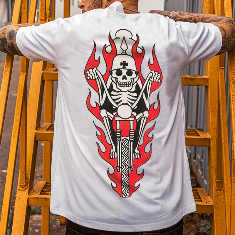 UPRANDY Speeding Skeleton Printed Men's Fashion T-shirt -  UPRANDY