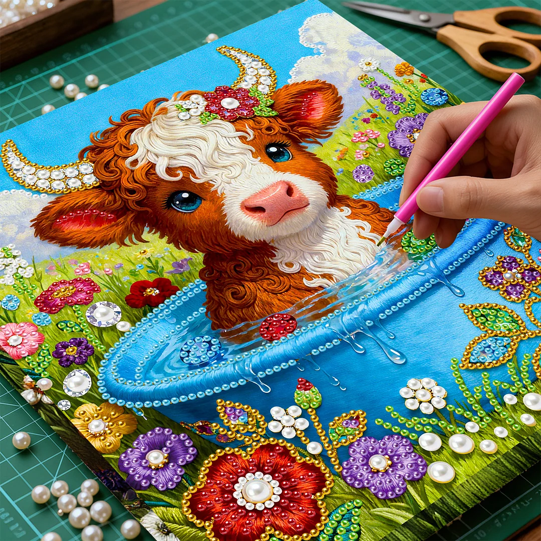 Calf Art Diamond Painting Kit for Adults Home Decor 25x25cm With Frame