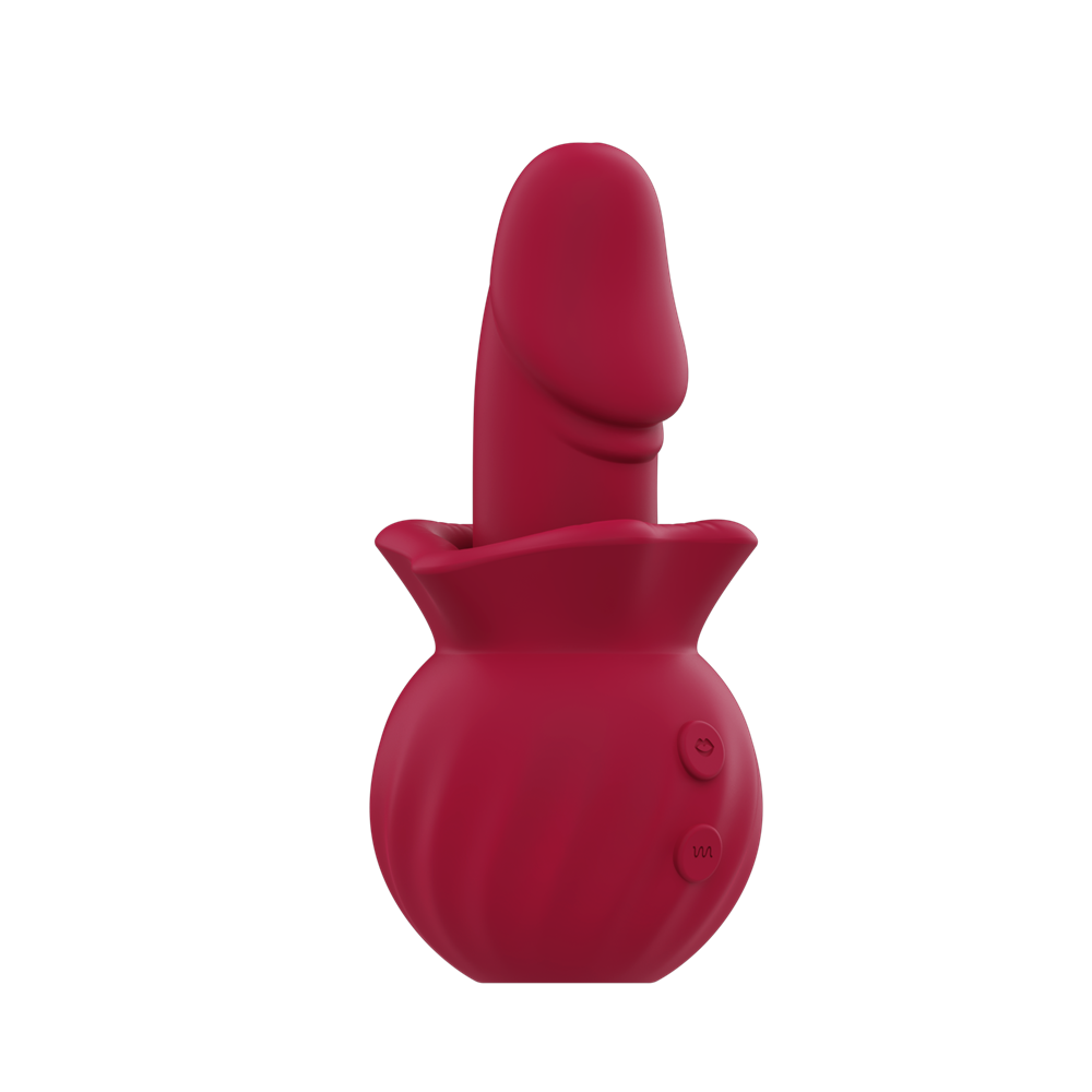 Rose Kiss Flapping Dildo Vibrator