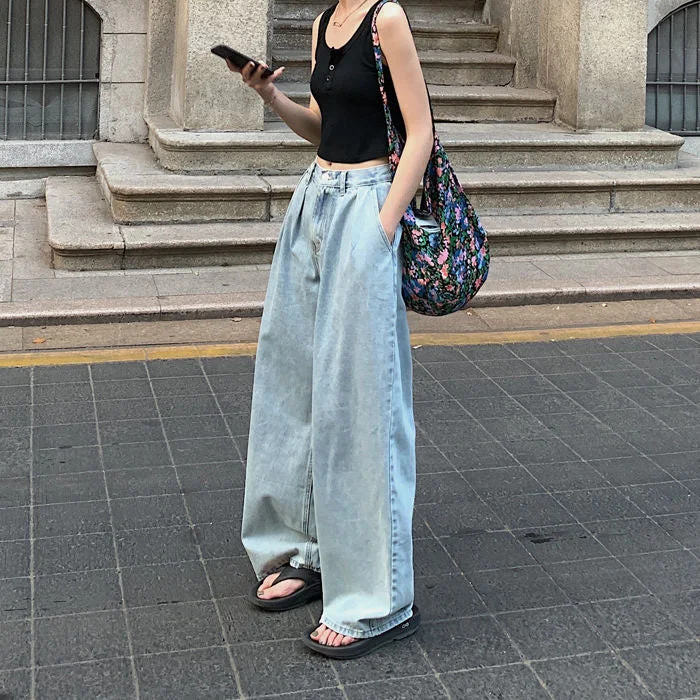 Jeans Women Mopping Loose Plus Size 2XL Oversize High Waist Retro Ladies Leisure Streetwear Trousers All-match Chic Fit Ulzzang