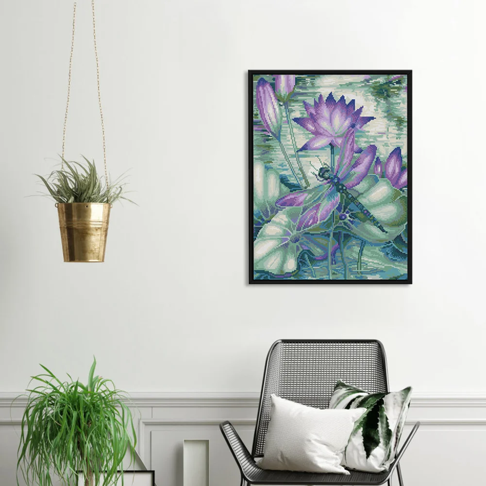 11ct Stamped Cross Stitch - Dragonfly(40*50cm)