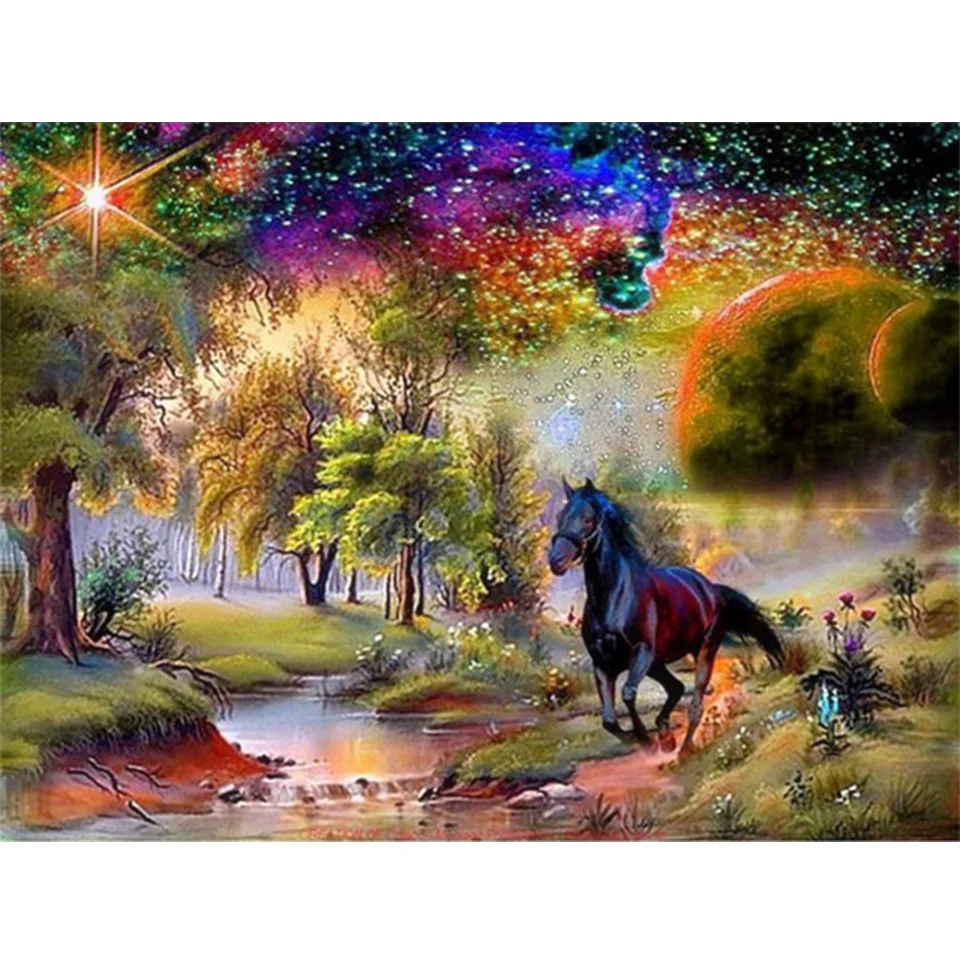 Diamond Painting - Full Round/Square Drill - Horse(30*40 - 50*60cm)