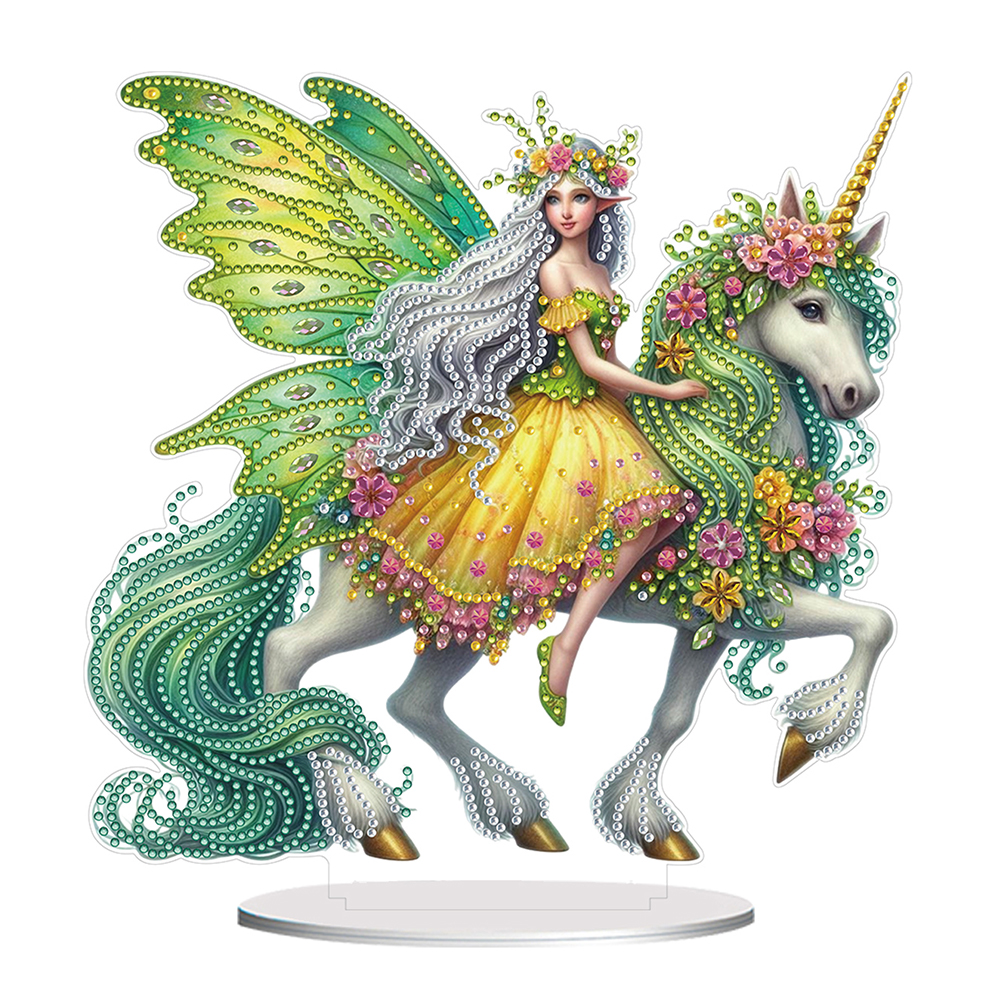 Acrylic Special Shape Unicorn Fairy 5D DIY Diamond Painting Desktop Ornament