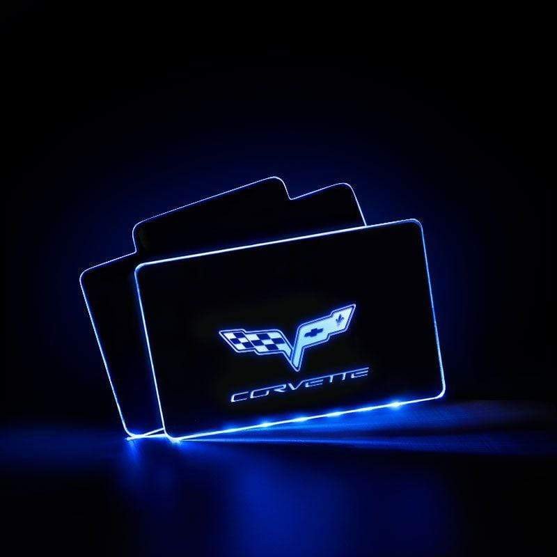 Corvette Acrylic LED Car Floor Mat For Corvette Atmosphere Light With RF Remote Control Car Interior Light Decoration voiturehub dxncar