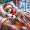 Sleeping Girl-11CT Stamped Cross Stitch 50*50cm/19.69*19.69in tapestrymarket
