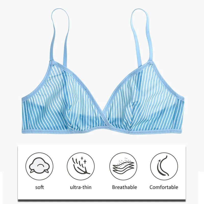 Sexy Stripe Bralette Women Underwear Mesh Lace Bra Top Wireless Ultra-thin Brassiere See Through Bras Female intimates Lingerie
