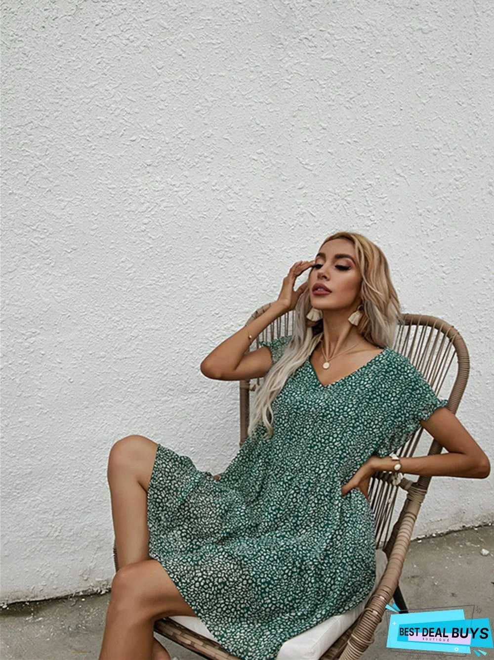 Women's Large Size Short Sleeve Casual Dresses