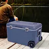 [US Local Warehouse] 70L White Cooler with Wheels Hard Shell Ice Chest Keep Food Warm Rolling Wheeled Camping Cooler for Beach Drink Beverage Picnic Fishing