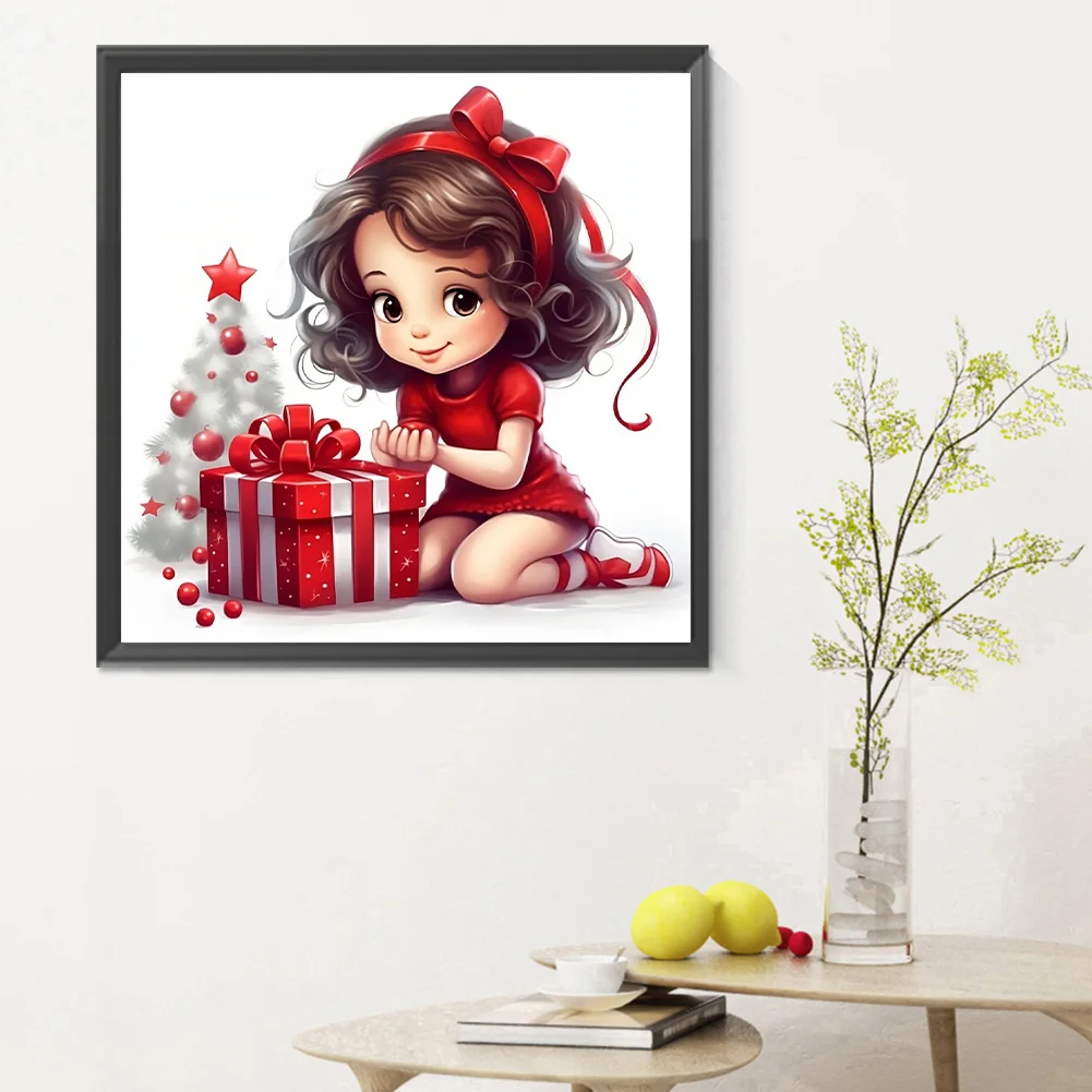 Full Round Diamond Painting 30*30cm - Gift Little Girl
