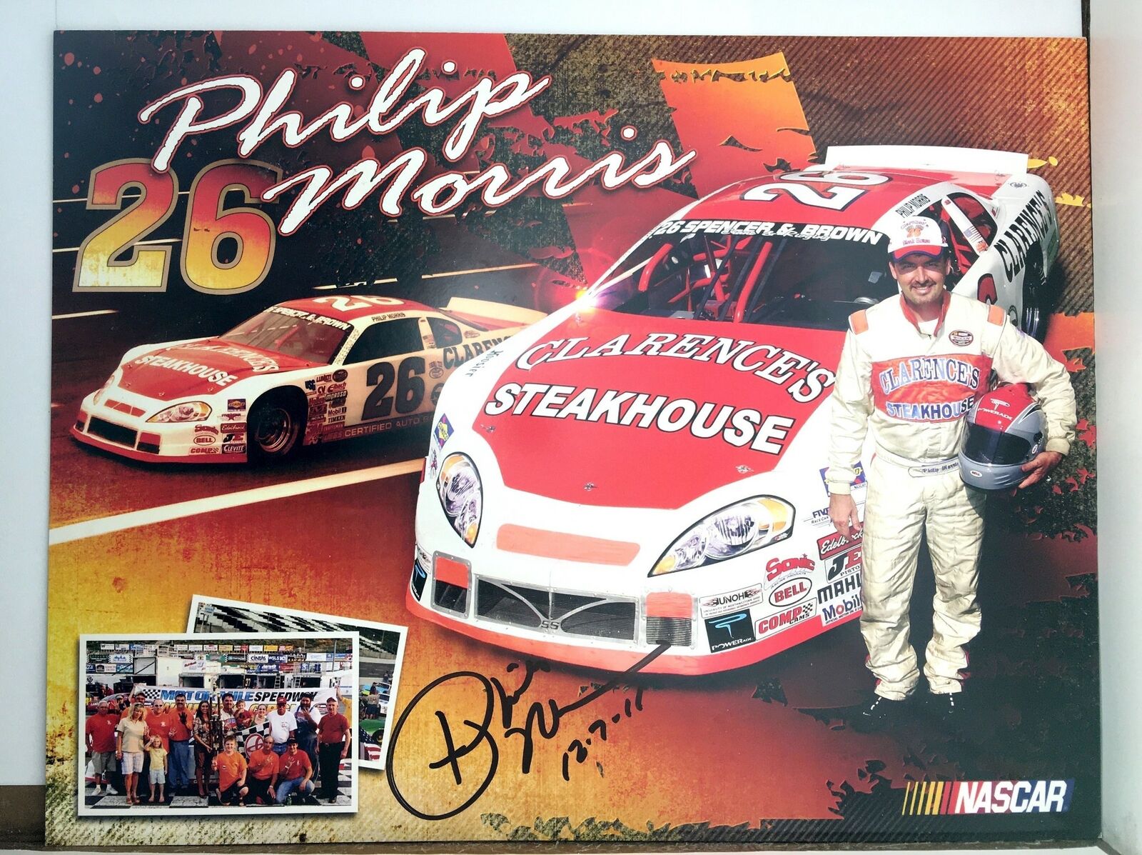 Philip Morris Signed 8.5x11 Photo Poster painting Promo Hero Card Postcard NASCAR  SHIP Auto