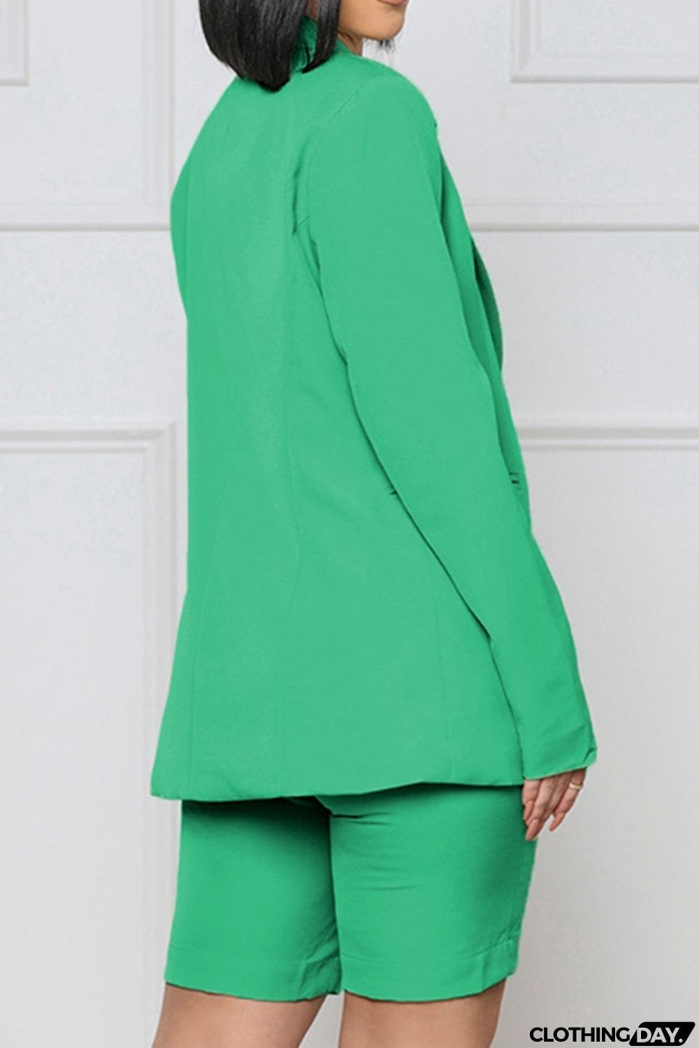 Long Sleeve Blazer and Shorts Set