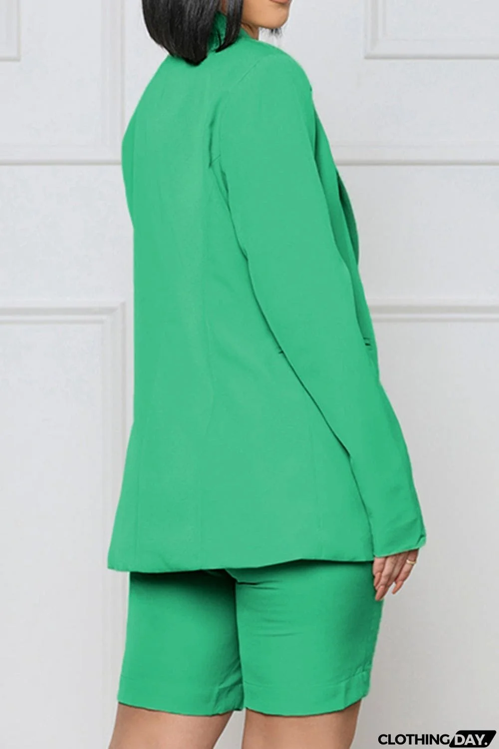 Long Sleeve Blazer and Shorts Set