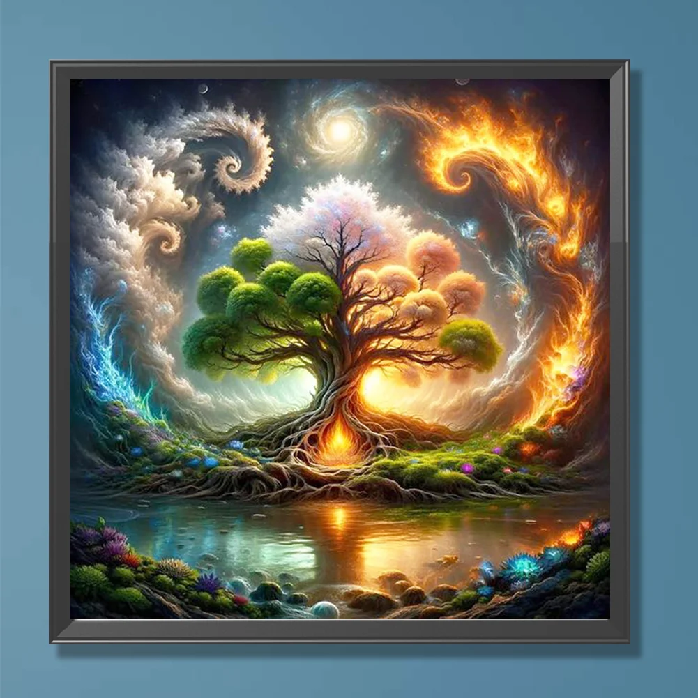 Diamond Painting - Full Round Drill - Colorful Tree(Canvas|30*30cm)