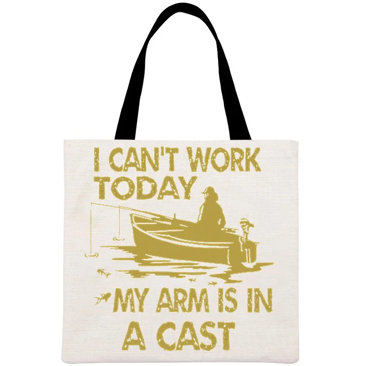 I Cant Work My Arm is in a Cast Printed Linen Bag-Annaletters