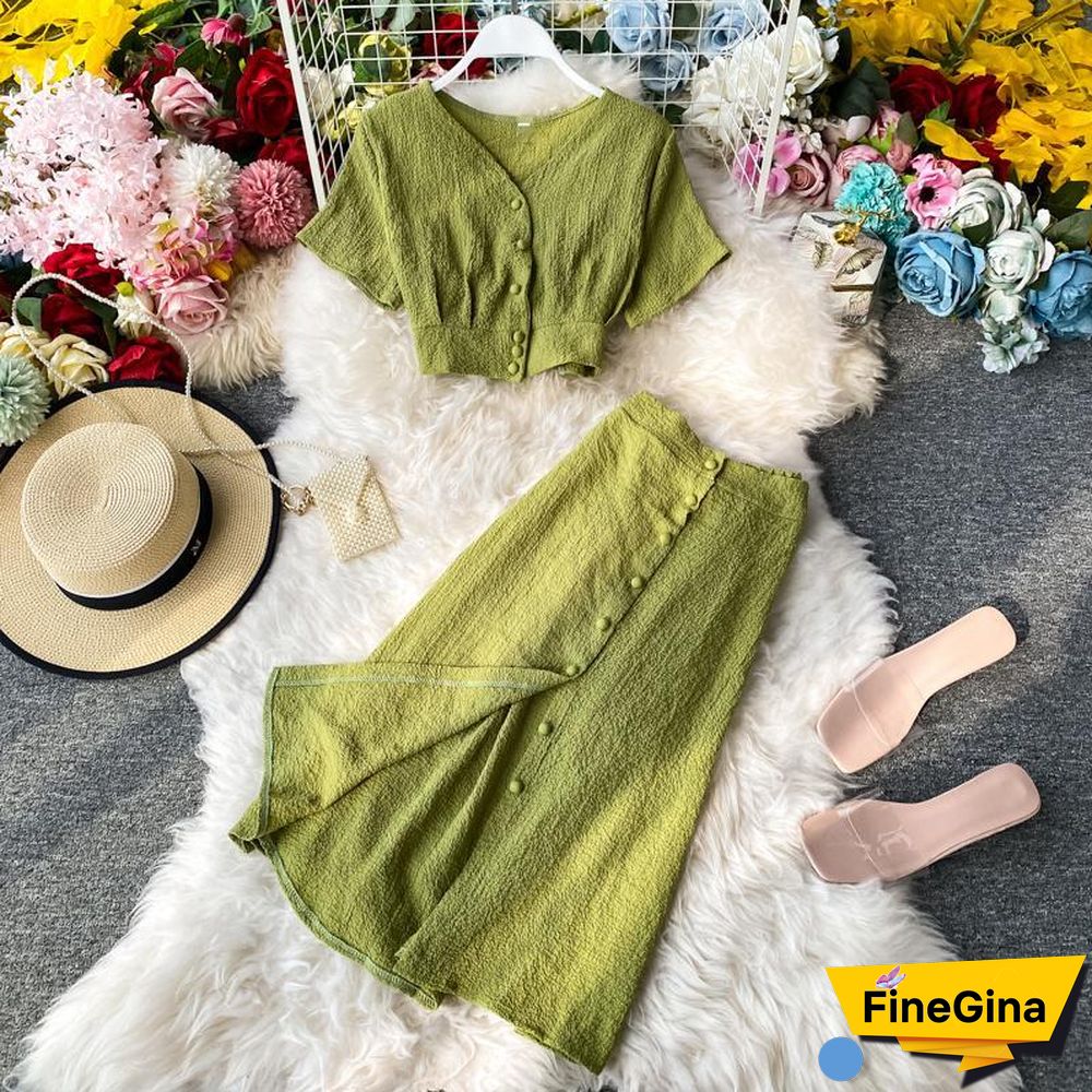Solid Color Two-Piece Set P15098