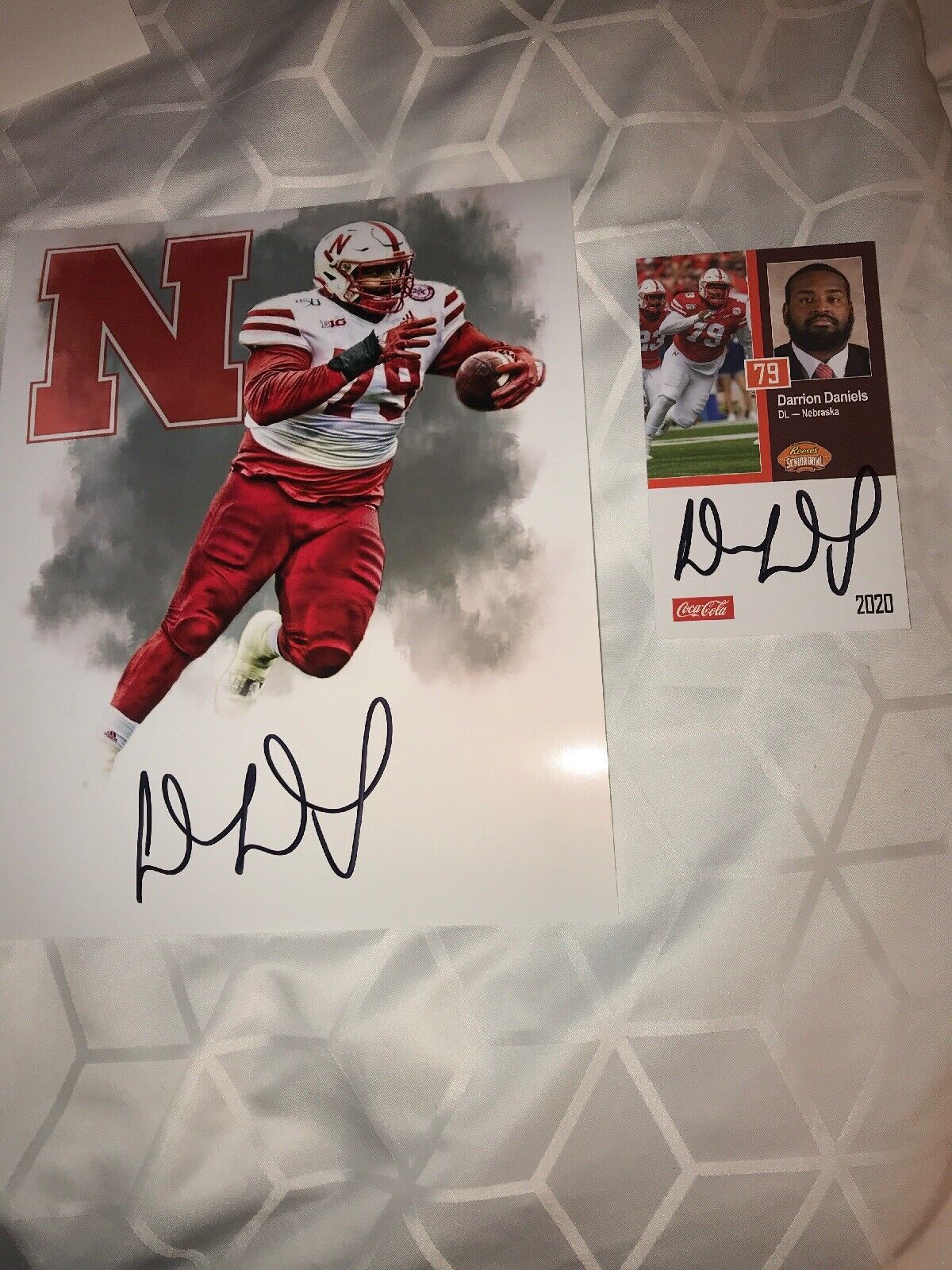 Darrion Daniels Nebraska signed autograph 8x10 football Photo Poster painting Senior Bowl Card