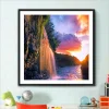 Waterfall Sunrise  | Full Round Diamond Painting Kits