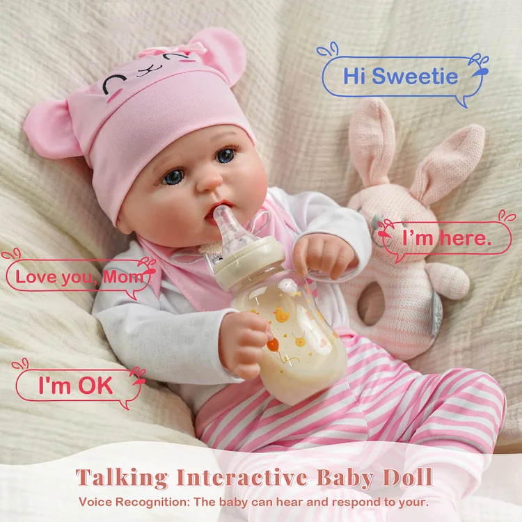 Babeside Quiet Reborn Baby Bailyn 20'' Little Infant Girl Best Gift for Kids  with Heartbeat Coos and Breath