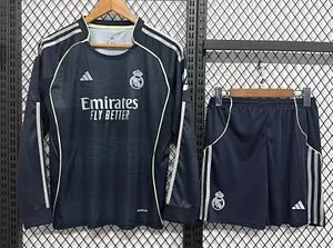 2025/2026 Long Sleeves Real Madrid Away Football Jersey 1:1 Thai quality Kids Size