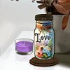 Bouteille de bougie d&rsquo;amour en bois - Bougeoir artisanal 5d bricolage