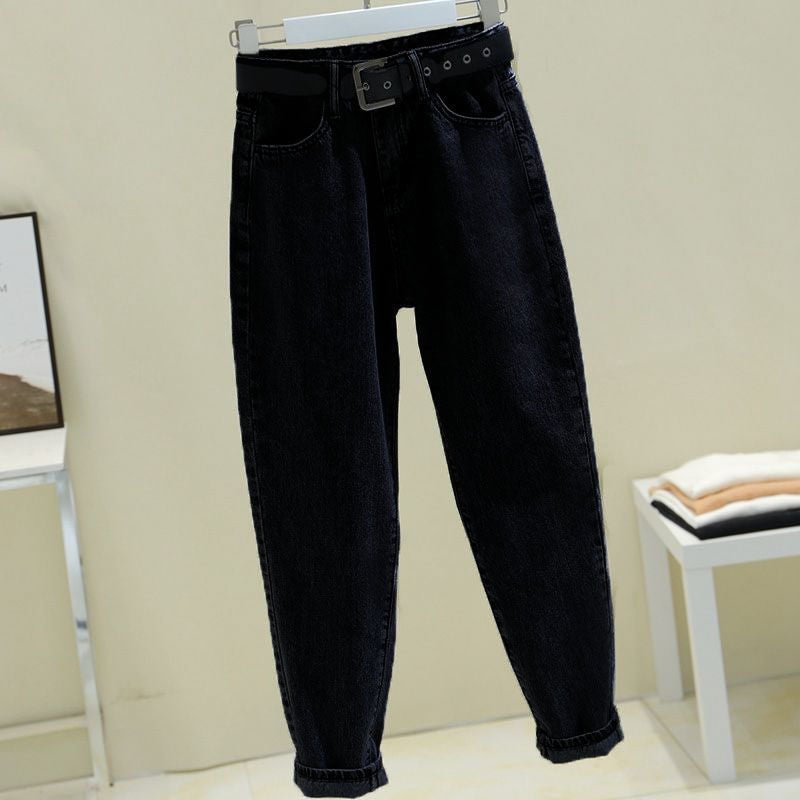 4 Colors Harem Jeans Women Korean Style Slim Vintage Washed Hipster High Waist College Ulzzang Street All-match Chic Female Fall