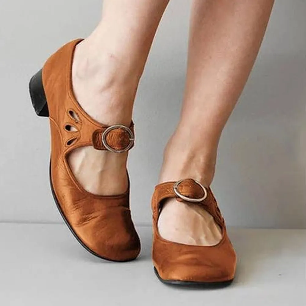 BONJOMARISA New INS Retro Casual T-strap Flats Daily Elegant Solid Leisure Flats Women 2020 Casual Low Heels Shoes Woman