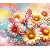 Diamond Painting-DIY Full Round Drill Pearl Daisy Butterfly(35*30CM）