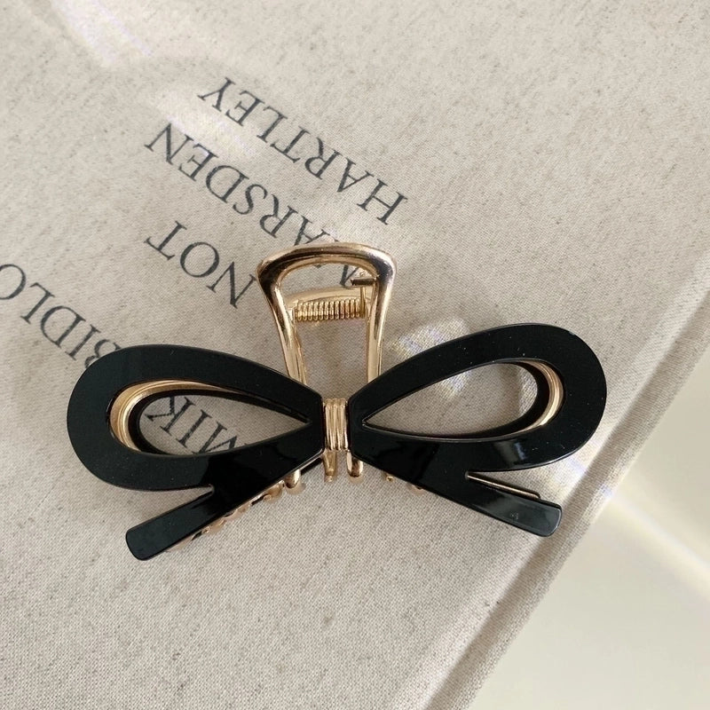 Women’s Classic Style Bow Knot Acetic Acid Sheets Metal Criss Cross Hair Claws