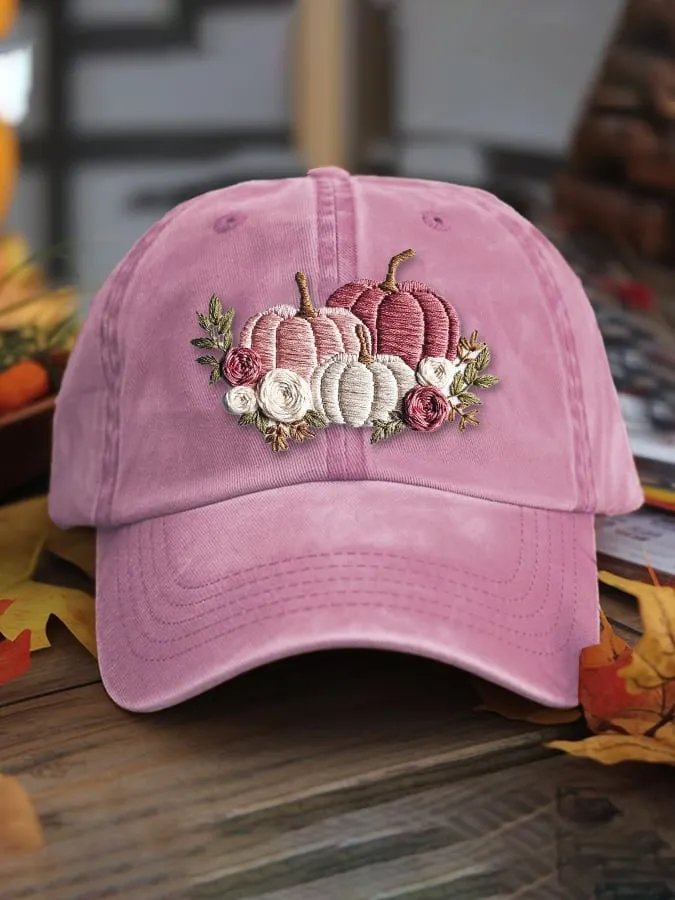 Women's casual pink pumpkin hat 
