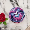 Love Dolphin 5D DIY Diamond Art Painting Snack Box w/Lid Wood Storage Organizer