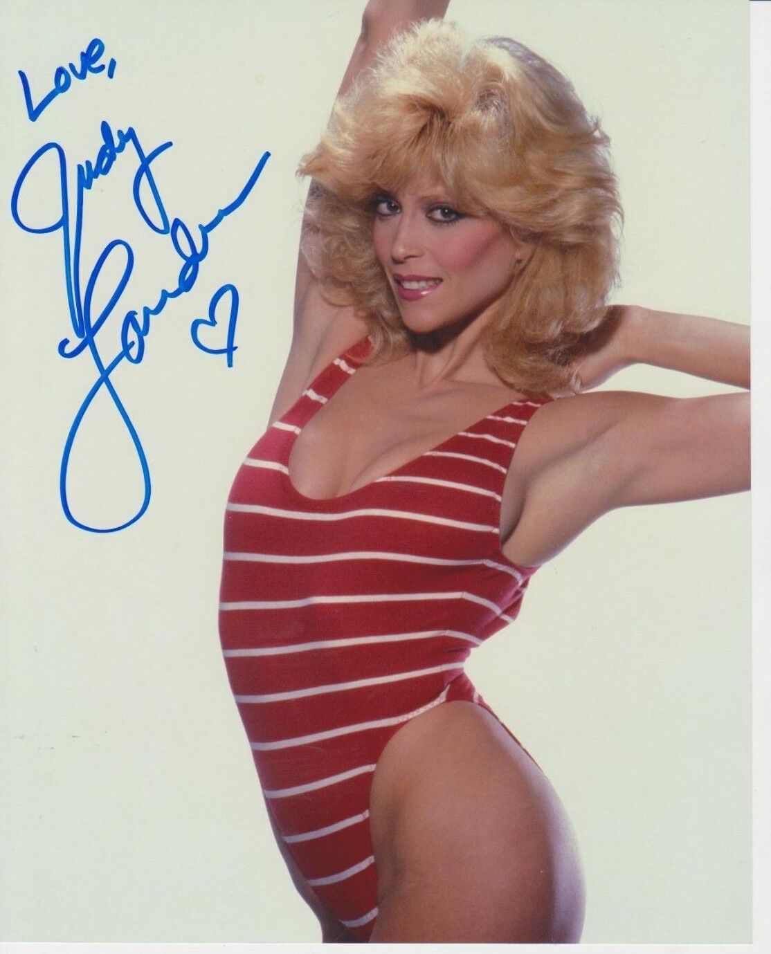 Judy Landers Signed Photo Poster painting - STAR of Happy Days / Playboy Model / Sisters