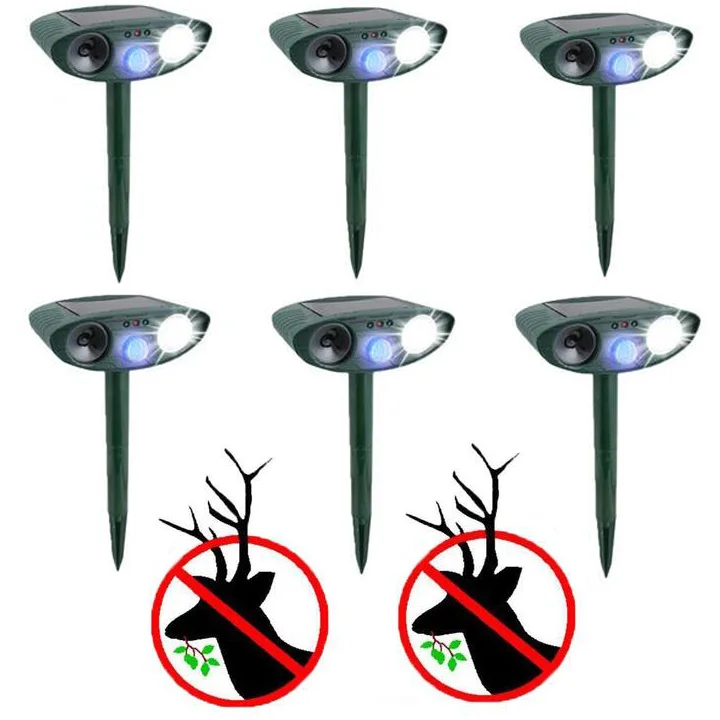 Ultrasonic Deer Repeller - PACK of 6 - Solar Powered - Get Rid of Deer in 48 Hours、、sdecorshop