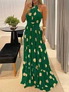 Halterneck Polka Dot Maxi Dress