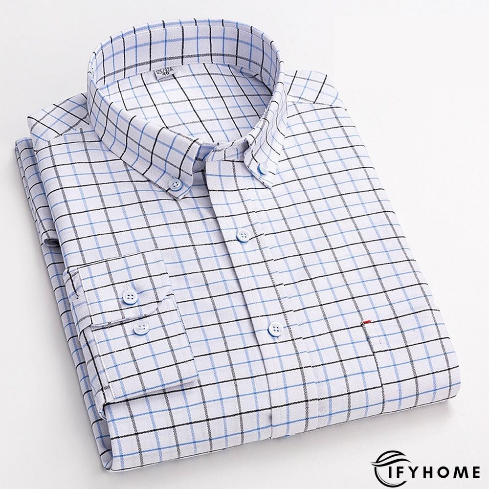 Men's Denim Shirt Turndown Spring &  Fall Long Sleeve A B C Plaid / Striped / Chevron / Round Daily Wear Clothing Apparel Print | IFYHOME