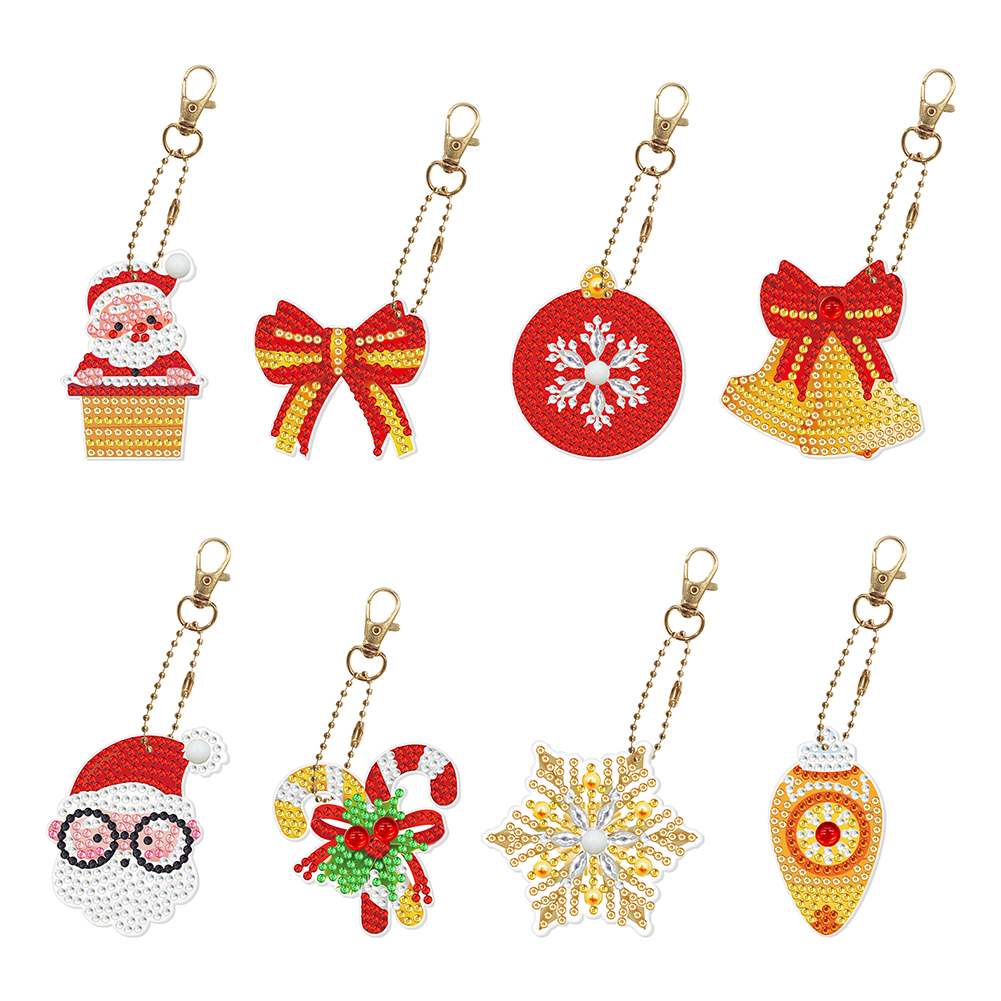 

8pcs Acrylic Christmas - 5D DIY Craft Keychain, 501 Original